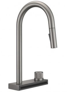 Смеситель для кухни Milacio Ultra MCU.556.GM с вытяжной лейкой и каскадным душем воронёная сталь